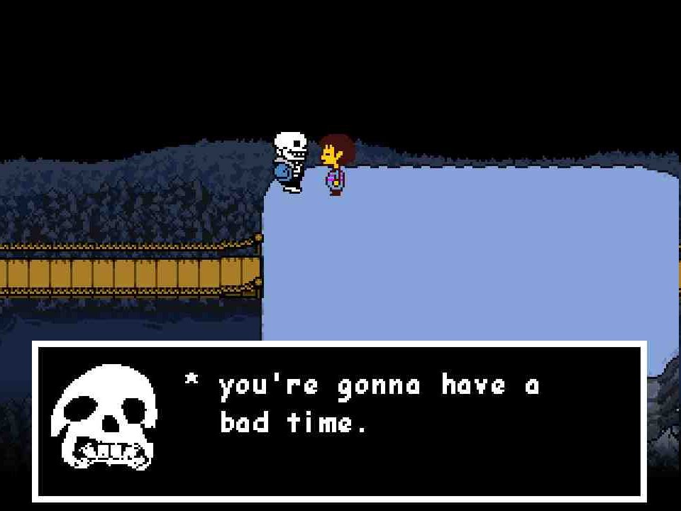 Another UNDERTALE Discovery we made today, a screenshot of an early UNDERTALE build! The image shows a slightly altered version of this room in Snowdin, as well as an early version of Sans' Displeased Expression. #UNDERTALE #DELTARUNE