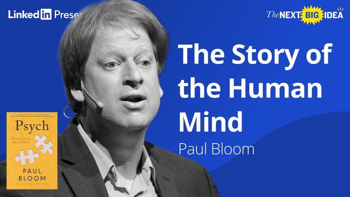 Does IQ matter? Where does consciousness come from? You'll hear these questions and more addressed by psychology professor Paul Bloom @paulbloomatyale on this week's Next Big Idea podcast. We're discussing his new book Psych: The Story of the Human Mind. Listen now:…