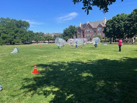 Fun times playing Bubble Ball Soccer at lunch as part of student's service learning project. @HAIS_ECHS @Salinas_Here4U