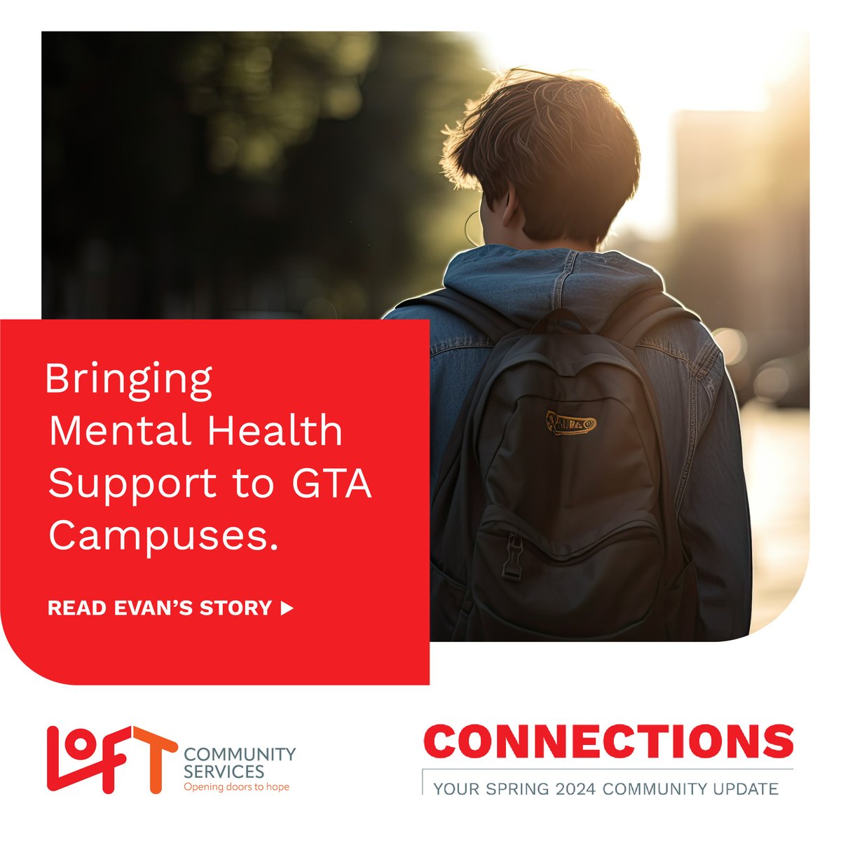 When Evan joined LOFT’s Campus Mental Health Program, this marked a turning point in his journey to mental wellness. Read Evan’s story at: ow.ly/5fB150R9Gsk. #YouthMentalHealth #CampusSupport #CommunitySupport #YouthEmpowerment #InspiringChange