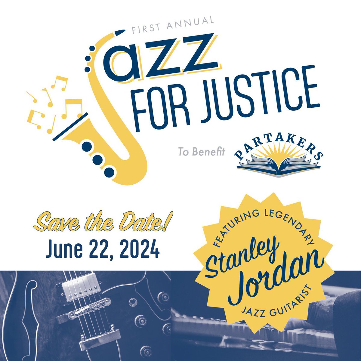 Gather and Groove at this Special Celebration June 22nd for @PartakersCBB featuring @stanley_jordan > partakers.org/jazz-for-justi… #TransformingLives #BuildingFutures