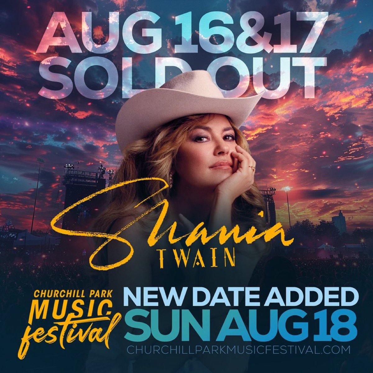 That’s right, @ShaniaTwain will be here for THREE nights! Aug 16th & 17th sold out in record time so we’ve added another show on Aug 18th 🎉 Tickets go on-sale Saturday, April 6th at noon (NDT). There will be a limit of 4 tickets per order.