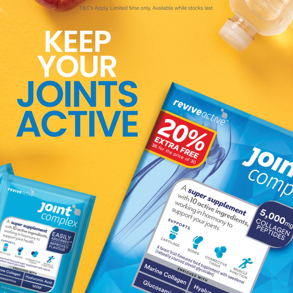 ReviveActive's tweet image. 📢 PSA JOINT COMPLEX 20% EXTRA FREE IS HERE📢

For a limited time only get 36 sachets for the price of 30 ( 6 FREE SACHETS) 💸 💸 💸 

Shop here 👉 bit.ly/4aCy4Kf

#jointcomplex #springsale #keepyourjointsactive #jointsupplement #supplements #reviveactive