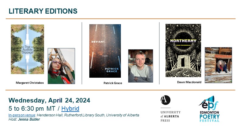 Mark your calendars for our spring poetry event: Literary Editions 2024! Better yet, sign up now to attend in person or online: bit.ly/4cN9uII #events #poetry #poets @edmpoetryfest @ButlerJenna @MChristakos @AudreysBooks @Doug_Hild @MLobkowicz