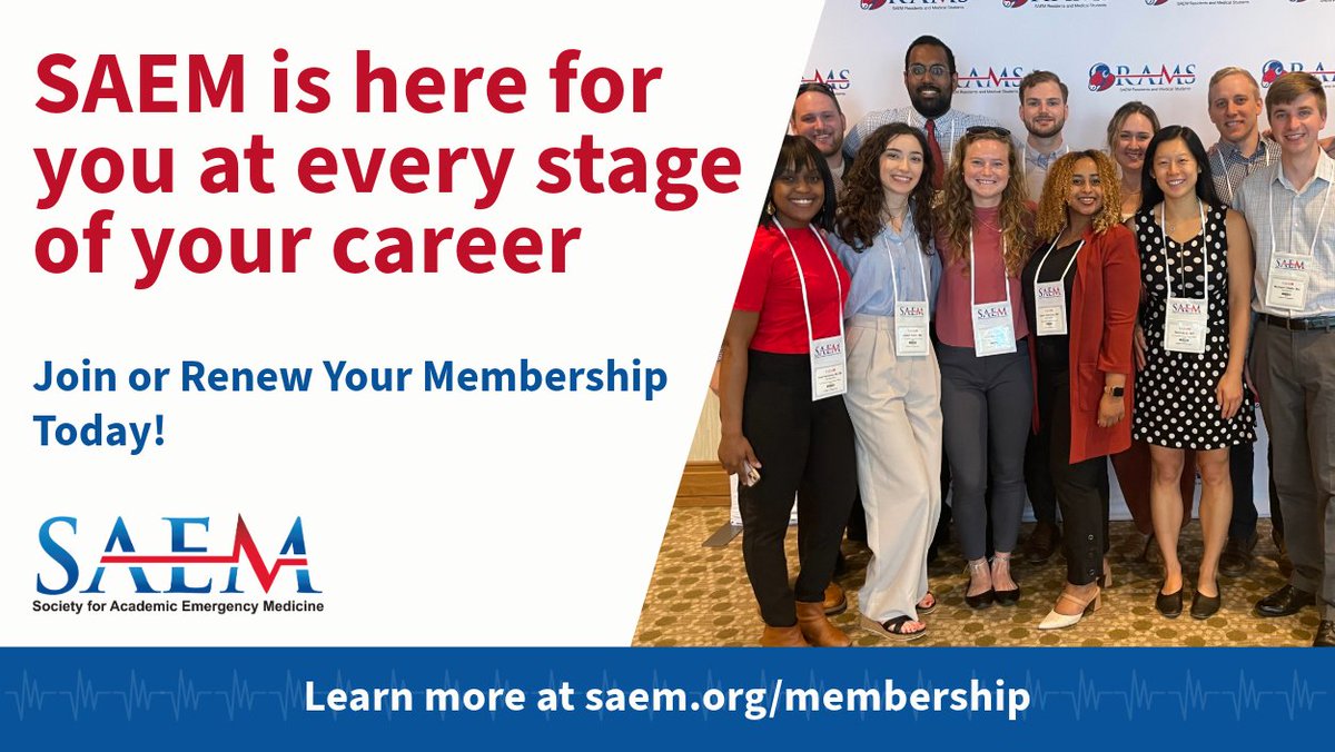 Graduating residents - did you know that SAEM offers Young Physician and Fellow memberships? Join today for vital networking opportunities, essential resources, and top-notch education to help you succeed in your #EmergencyMedicine career! Learn more: ow.ly/CklV50R4YUI