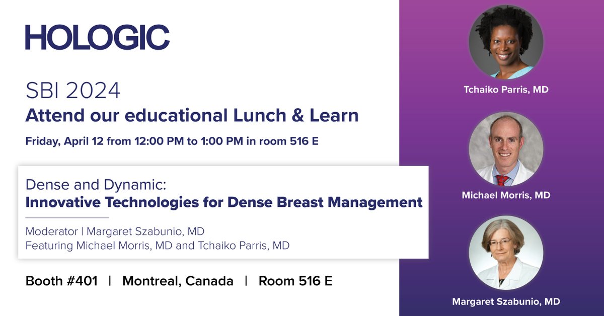 🗓️ Save the date! Join us for a captivating Lunch & Learn session during SBI on April 12th from 12PM - 1PM in room 516! 🔬 Topic: Dense & Dynamic: Innovative Technologies for Dense Breast Management 🎓 Faculty: