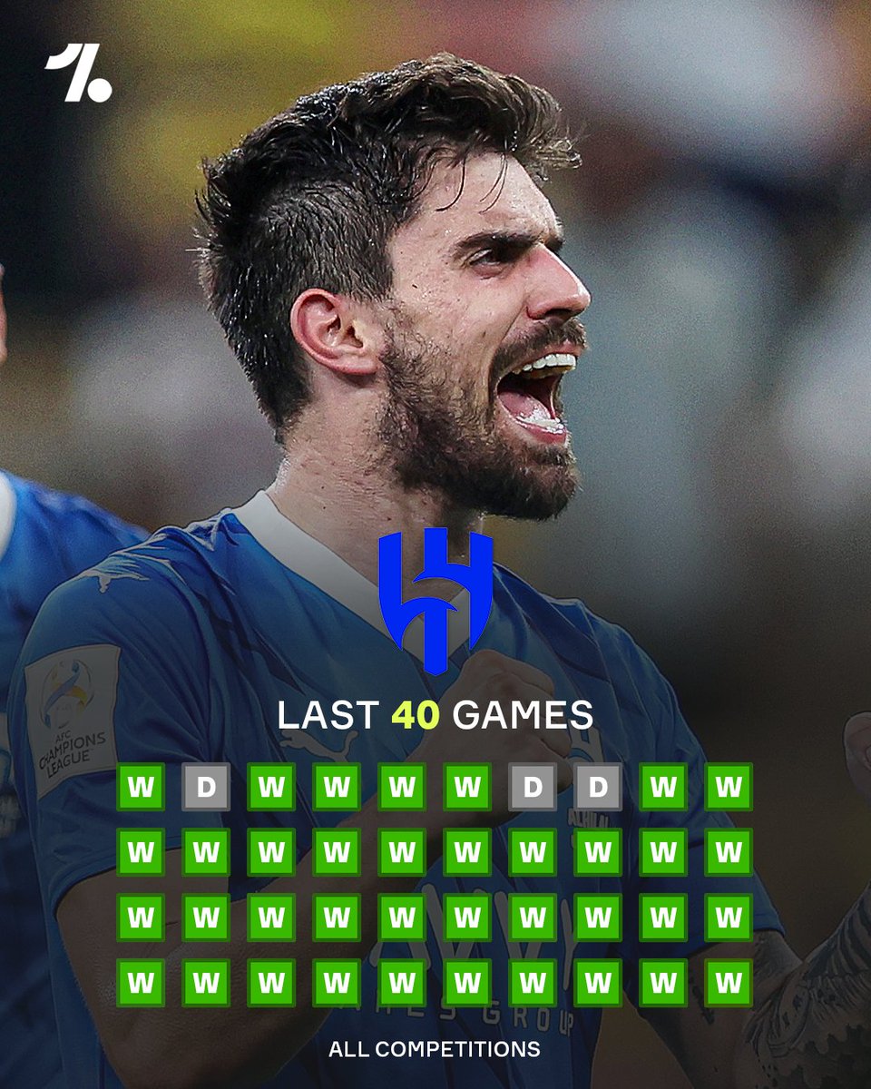 OneFootball's tweet image. 40 games unbeaten, 32 wins in a row, Al-Hilal are unstoppable 🤯💫