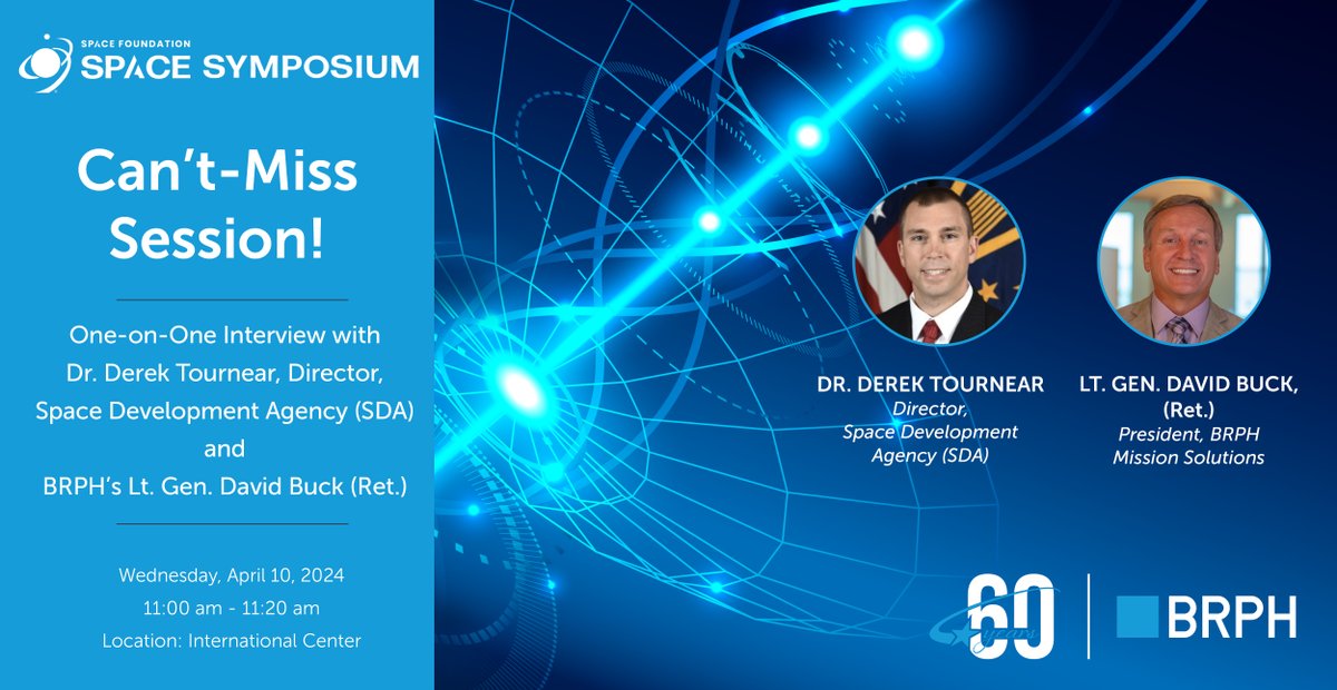 Calling all Space Symposium attendees! Don't miss this info-filled session with SDA Director, Dr. Derek Tournear.

#spacesymposium #spacedevelopmentagency