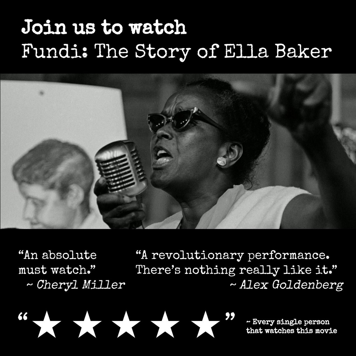 Join us at 602 E 61st on Friday, April 12th, at 5:30 PM for a screening of Fundi: The Story of Ella Baker. This documentary presents the instrumental role that Ella Baker, a friend and advisor to Dr. Martin Luther King, played in shaping the American Civil Rights Movement.