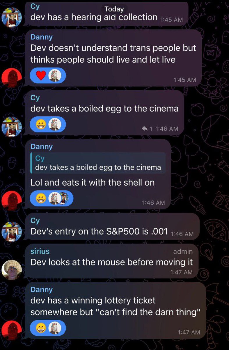 Most meme telegram channels:
- wen marketing?
- wen CEX?
- can the devs please do something
- we need to be loud on X!

Meanwhile, in $TEST telegram…