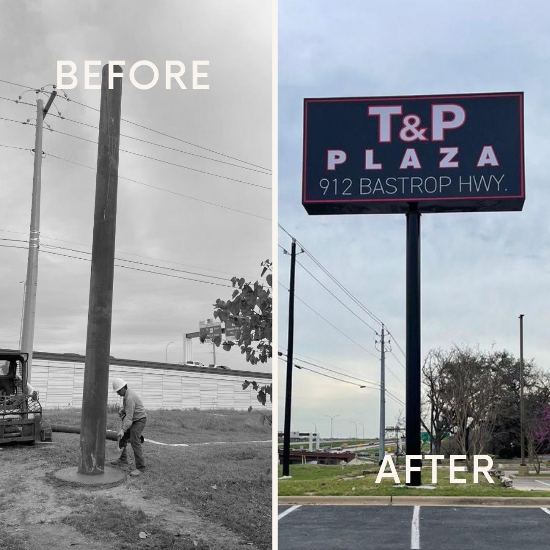 royal_signs1's tweet image. From blank space to vibrant signage! Check out the incredible transformation our signs bring to businesses. Contact us to give your space a makeover today! #BeforeAndAfter #SignTransformation #NationalSignCompany #SignCompanyNearMe #HTX #DTX #ATX