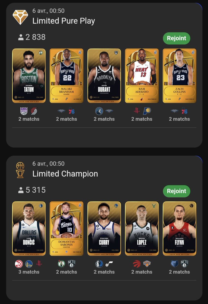 LaMinute_Clutch's tweet photo. Bientôt le début de la #GameWeek46 sur @SorareNBA, ça donne quoi vos teams ?? 👀
#Sorare #NBA https://t.co/1CcfdiLORW
