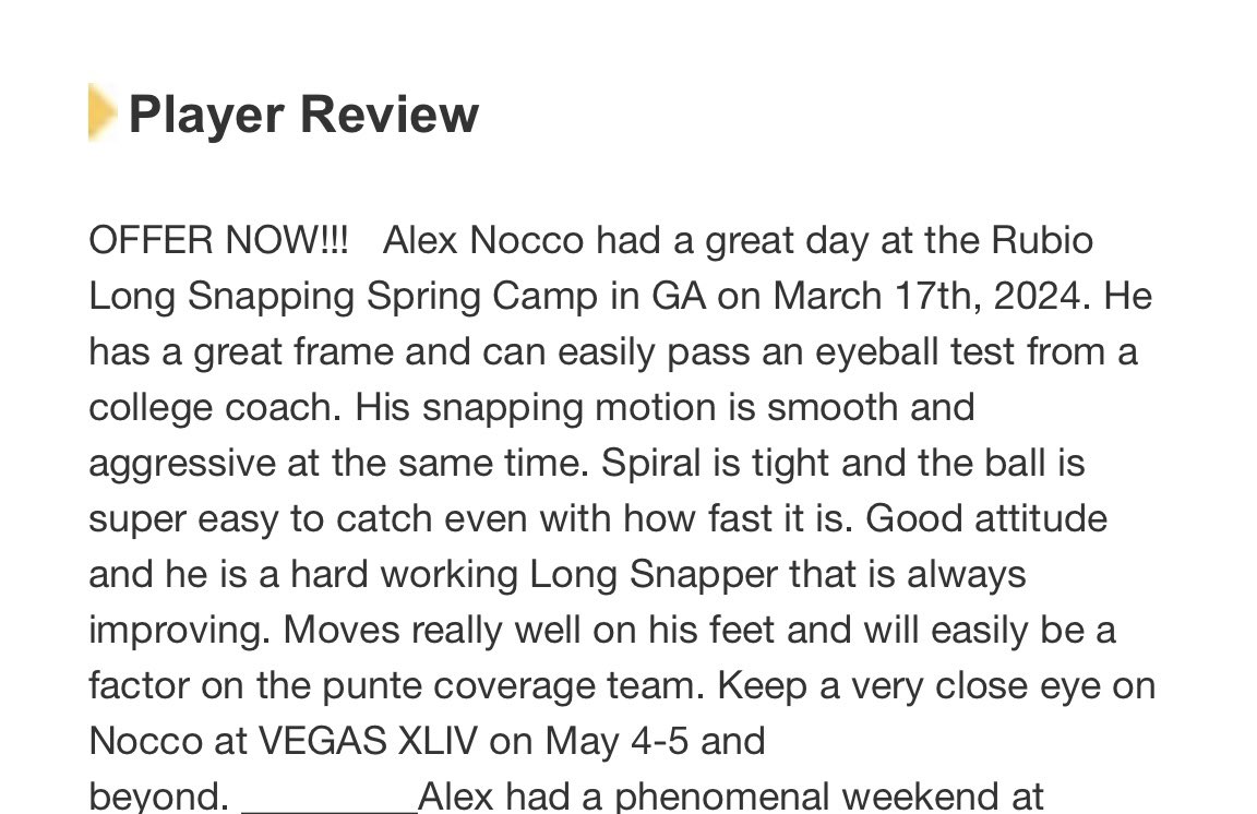 Blessed to get my 5⭐️, ranked 7th in the nation, and still #1 in FL. Thank you for the great review @TheChrisRubio. Excited to keep working @CoachJeffGarner @SpecialTeamsU @NickCoxLS @FentressKicking @HKA_Tanalski @RinoMonteforte1 @4thDownU @coachseansnyder @JesuitTigers_FB