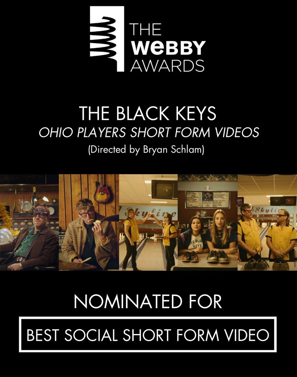 The Black Keys have been nominated for a #Webbys award. Vote here 🗳️ TheBlackKeys.lnk.to/Webbys24 @TheWebbyAwards @bryanschlam