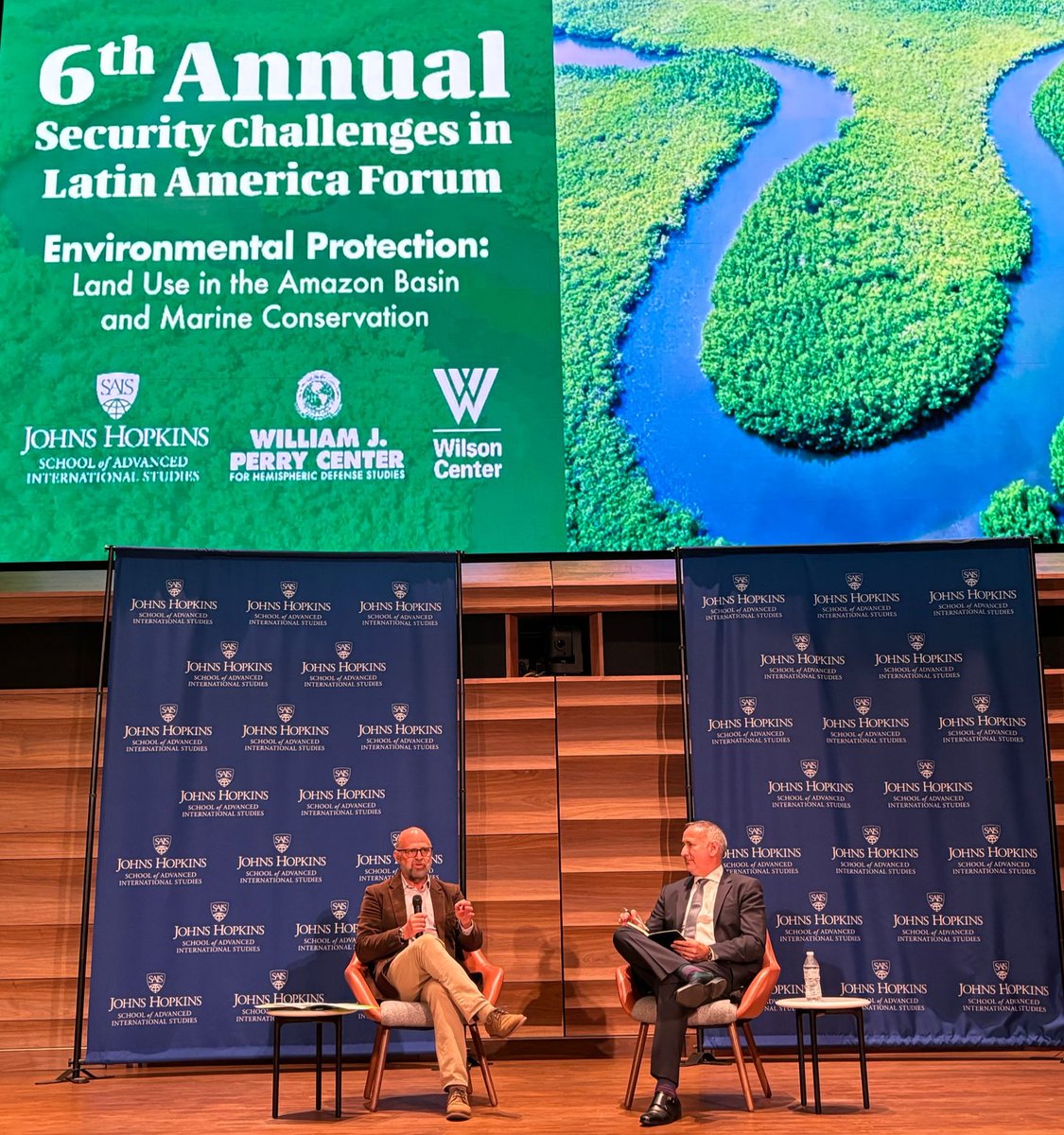 Was thrilled to be back at @SAISHopkins for the 6th Annual Security Challenges in Latin America Forum, sharing experiences from my perspective as CEO of @theGEF as well as my past tenure as Costa Rica's Minister of Environment & Energy.