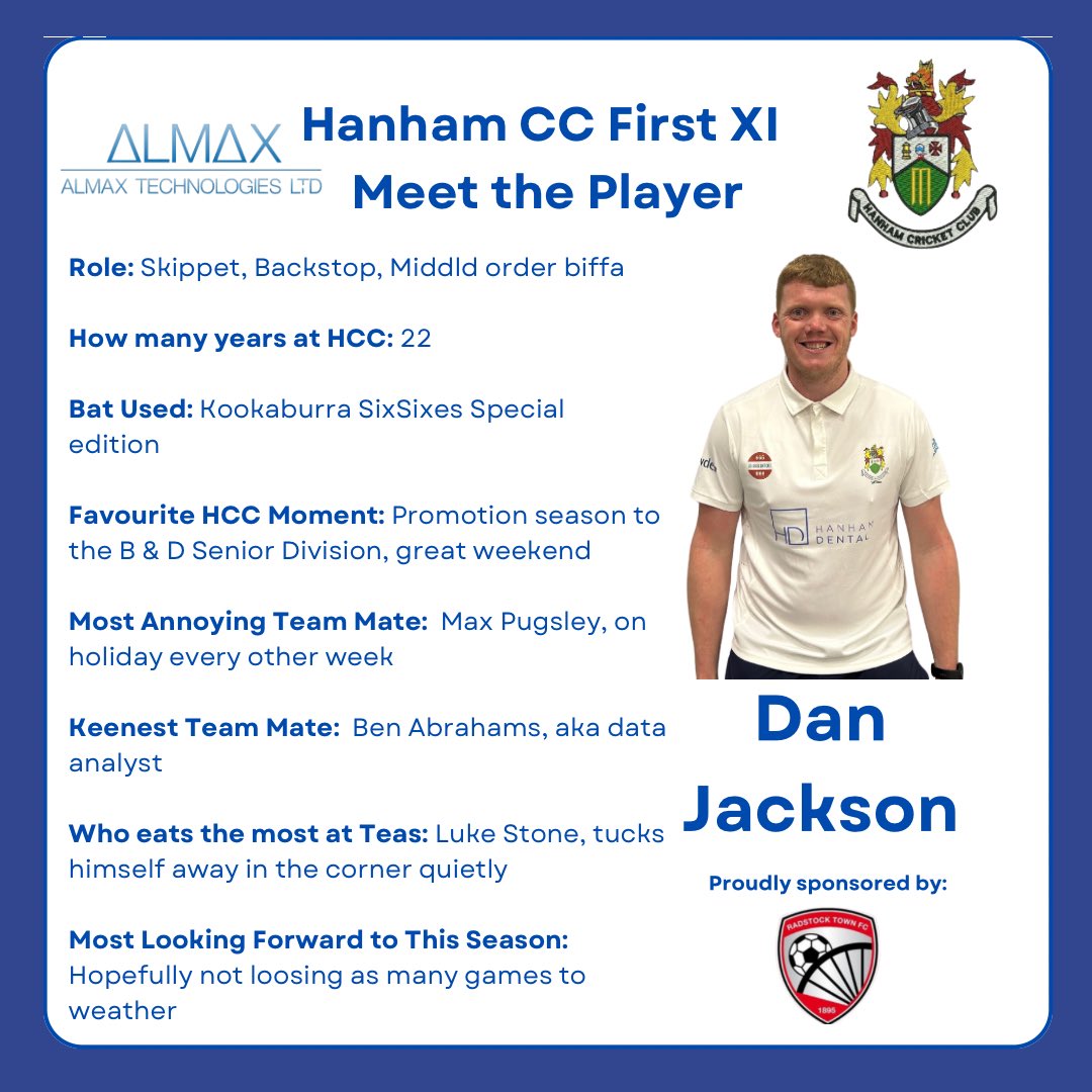 Get to know the skipper @1994_dan proudly sponsored by @Radstock_TownFC. ⚽️