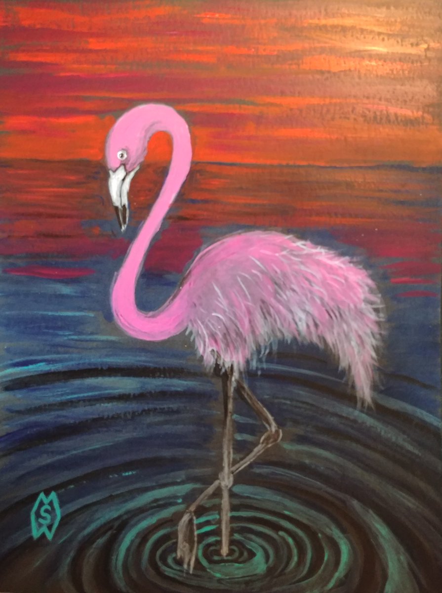 April 26th is International Flamingo Day. This is a pink flamingo painted with acrylic and pearlescent acrylic paint on the bird.  redbubble.com/shop/ap/527272…
#mattstarrfineart #gift #giftideas #tshirts #homedecor #art #flamingo #flamingos #bird #birds #pink #sunset #sundown