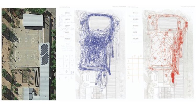 These maps, of how boys and girls move around playgrounds, are so stark. Boys commandeer the main space; girls are pushed to the margins x.com/makespaceforgi…