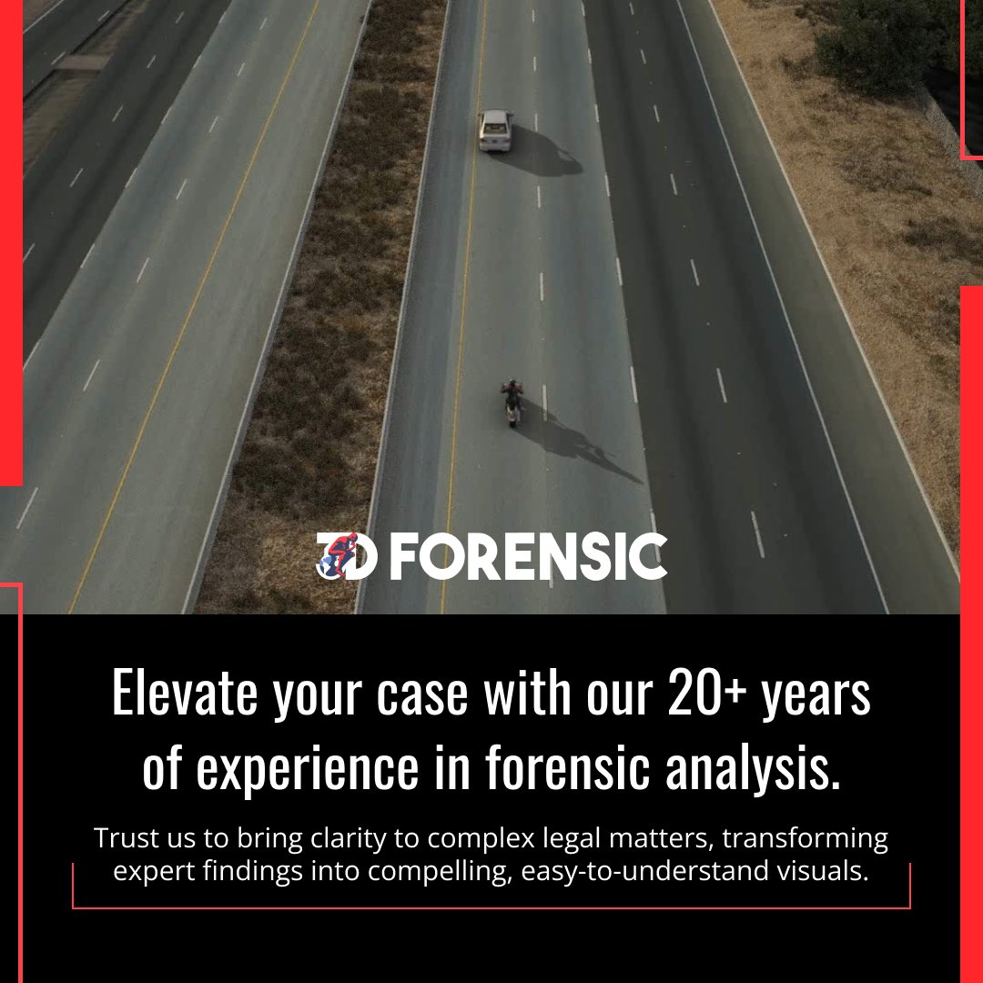 3dforensic's tweet image. 👨‍⚖️⚖️ Elevate your legal strategy with our expertise in forensic analysis. With over 20 years of experience, we&apos;re the trusted experts in distilling complex legal matters into clear, concise visuals. 🕵️‍♂️🔍
#ForensicAnalysis #LegalExperts #ComplexMadeSimple 📈👩‍💼
