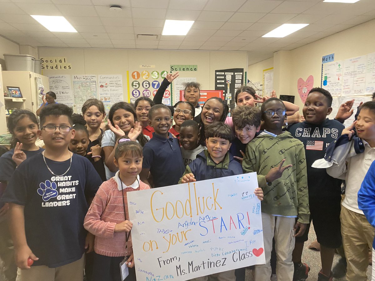MsMartinez_PK's tweet photo. Wishing third grade the best of luck for their upcoming STAAR Test 🥳🌟 @hearnehusky  @AliefISD https://t.co/akxTkefCH2