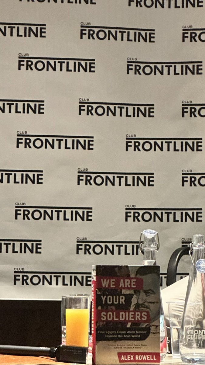 A delightful conversation with @LinaKhatibUK @alexjrowell @lsmwilson @FaisalAlYafai about Nassar and power dynamics across the Arab world @frontlineclub - huge thanks to all and @newlinesmag @tamhussein
