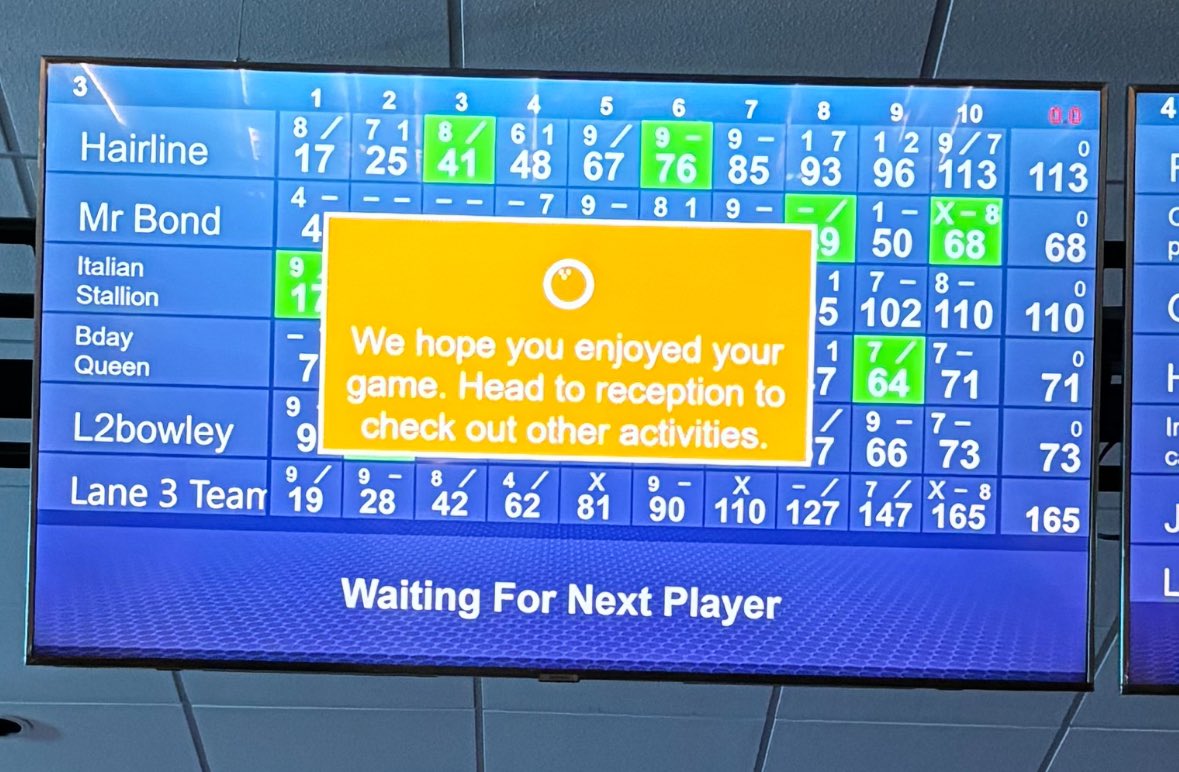 In conclusion: I’m shit at a bowling