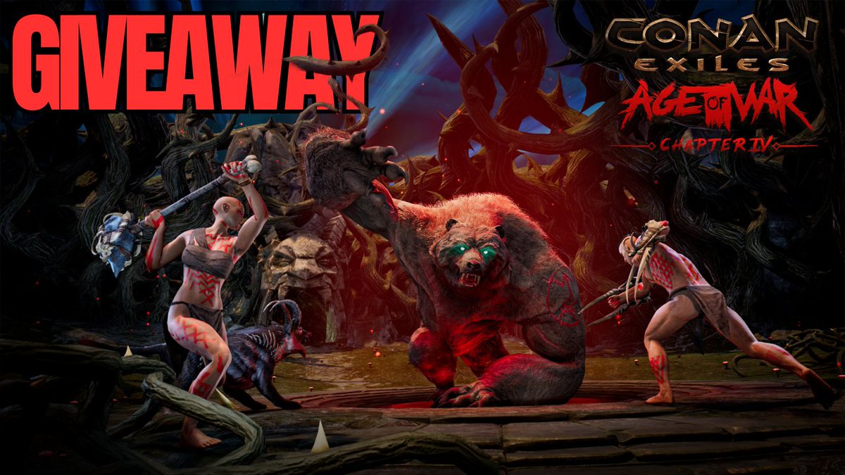 🎉Steam Key Giveaway🎉

To celebrate the launch of Conan Exiles Age of War Chapter IV, I'm giving away a Complete Edition key to one person who likes, comments, retweets this post, and is following me on Twitter.

 Winner will be chosen on Weds 10 April. Good luck!☘️