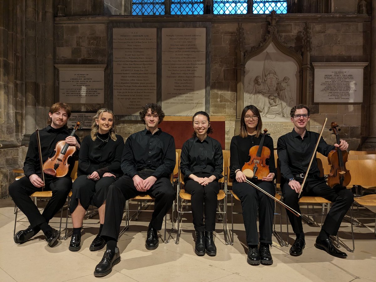 Very proud of our students who had the magnificent opportunity of performing alongside the @Gavin_Bryars Ensemble in a mesmerising incarnation of Jesus' Blood Never Failed Me Yet @CburyCathedral tonight! #Canterbury #music