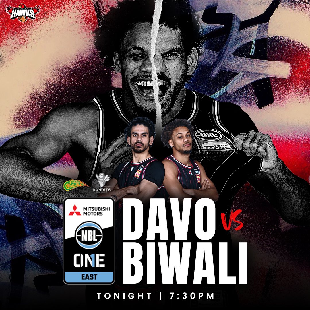 Davo and Biwali will be going head to head in the NBL1 East tonight! 🦅 📺 7:30pm | nbl.com.au #WeRiseTogether