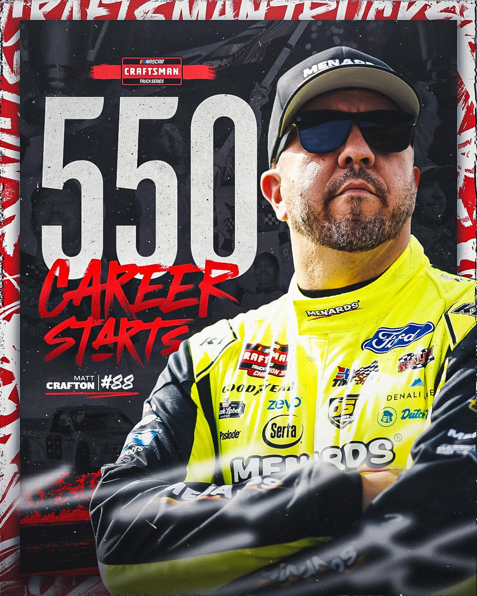 The all-time leader in CRAFTSMAN Truck Series starts reaches another milestone today. Congratulations, @Matt_Crafton! 👏