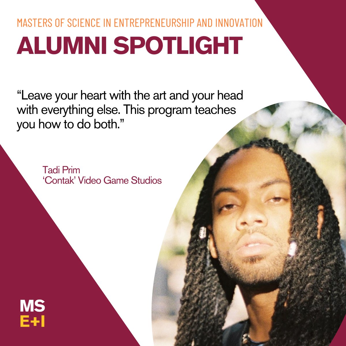 msei_asu's tweet image. Dive into the world of entrepreneurship and innovation with wisdom from our alumni! 💡 Meet Tadi Prim, whose journey through ASU's Masters program taught him to balance passion and pragmatism. Join us as we explore the intersection of art and business! #Entrepreneur #asualumni