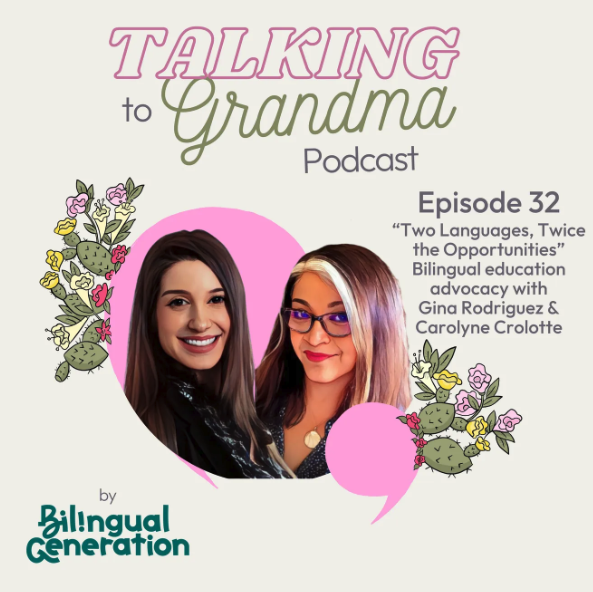 .@EarlyEdgeCA's Director of DLL Programs & @First5LA's Program Officer recently joined the founder/CEO of Bilingual Generation on her podcast 'Talking to Grandma,' discussing #bilingualed in CA & the 'Two Languages, Twice the Opportunities' campaign. ow.ly/GUxo50R9GKu