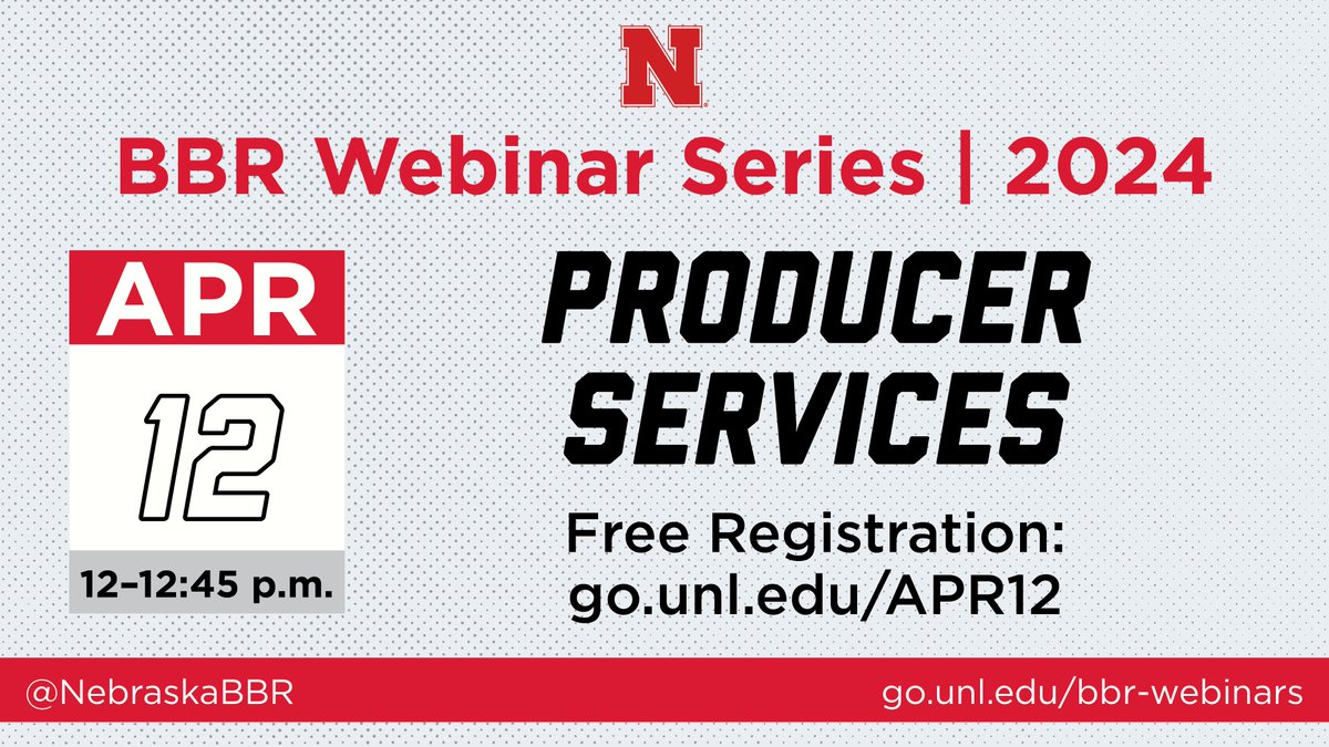 The #producerservices industry is the fastest-growing source of high-wage jobs in the United States economy. Join Dr. Eric Thompson on April 12 at noon for a live discussion on the recent developments in #Nebraska’s producer services industry. 🌐 go.unl.edu/apr12 #NUBiz