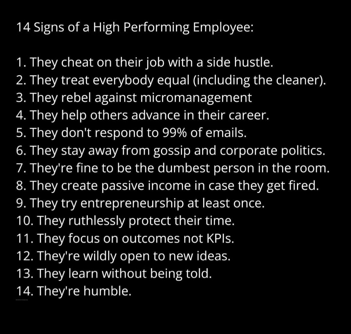 Prathers_FCS's tweet photo. High performers have a different mindset.
Their foundational trait is they have less ego. They don't talk about being a high performer. No. They quietly act like it and don't expect awards. #Careers #leadership #timdenning https://t.co/gPmRXoIWxe