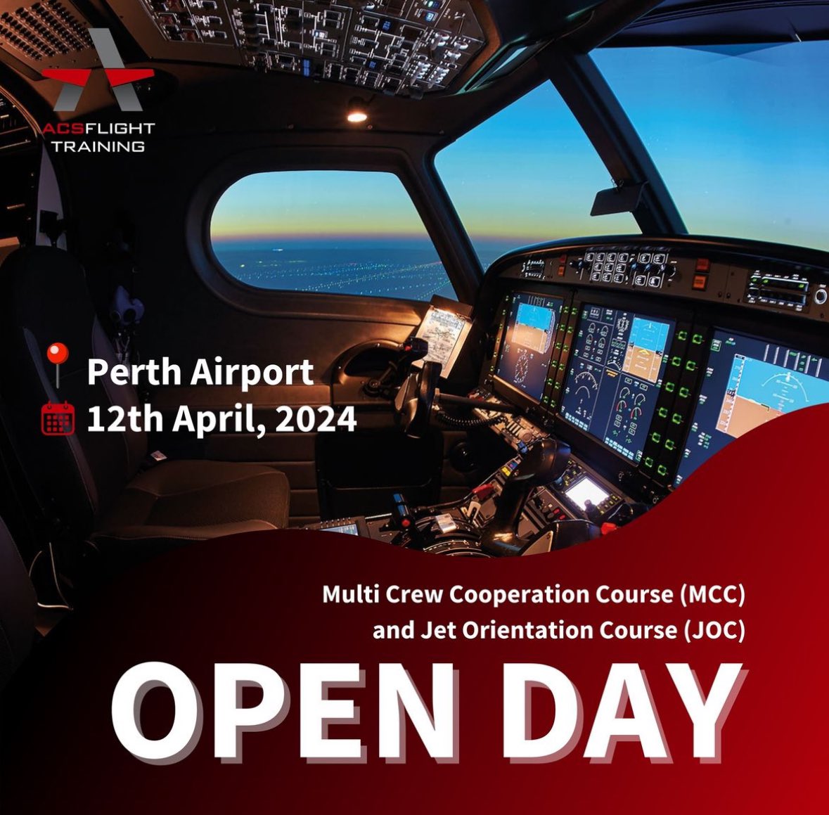 Multi Crew Cooperation Course (MCC) and Jet Orientation Course (JOC) Open Day at Perth Airport on Friday 12th April