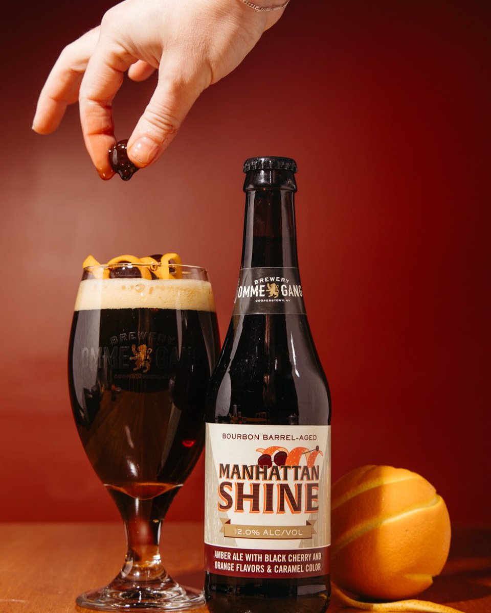 Happy Friday! We hope your weekend is everything and more with a boozy cherry on top! Find Manhattan Shine near you: ommegang.com/finder