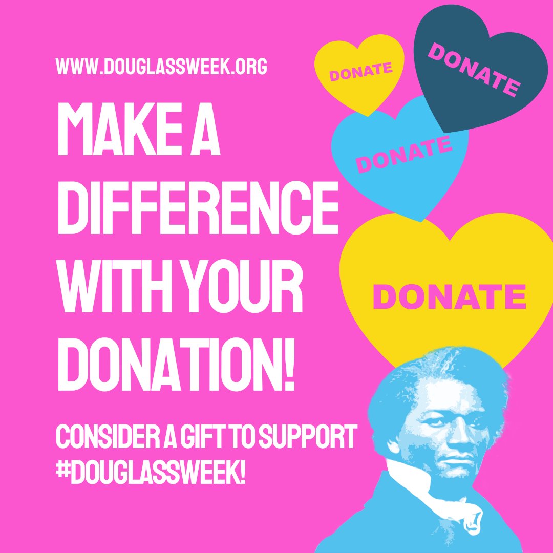 💖 CONSIDER A DONATION! 💖 👏 #DouglassWeek events are only possible because of YOUR generous support! 🥰 Any donations large or small are welcome & appreciated! 💻 To donate, please visit our website! ➡️ We are a registered USA 501c3 nonprofit; all donations are tax deductible!