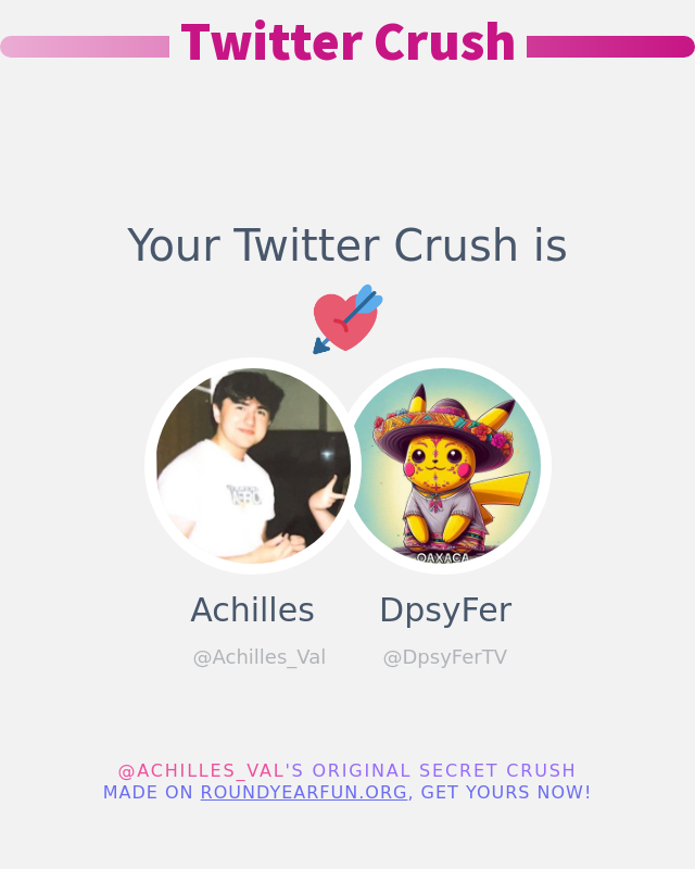 My Twitter Crush is: @DpsyFerTV ➡️ infinitytweet.me/secret-crush