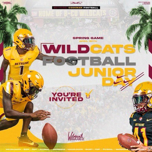 I will be attending Bethune-Cookman spring scrimmage tomorrow @coach_pimp @CoachHoun @DEvans345 @Coach_Monte100