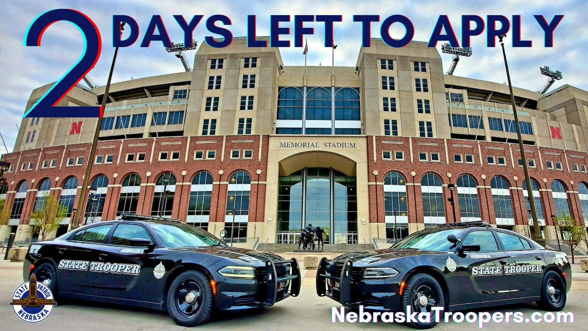 Applications close Sunday night to become a Nebraska Trooper in 2024. Apply at NebraskaTroopers.com by 11:59pm Sunday 4/7 to get in for our July training camp.

#PatrolTheGoodLife #BorderToBorder