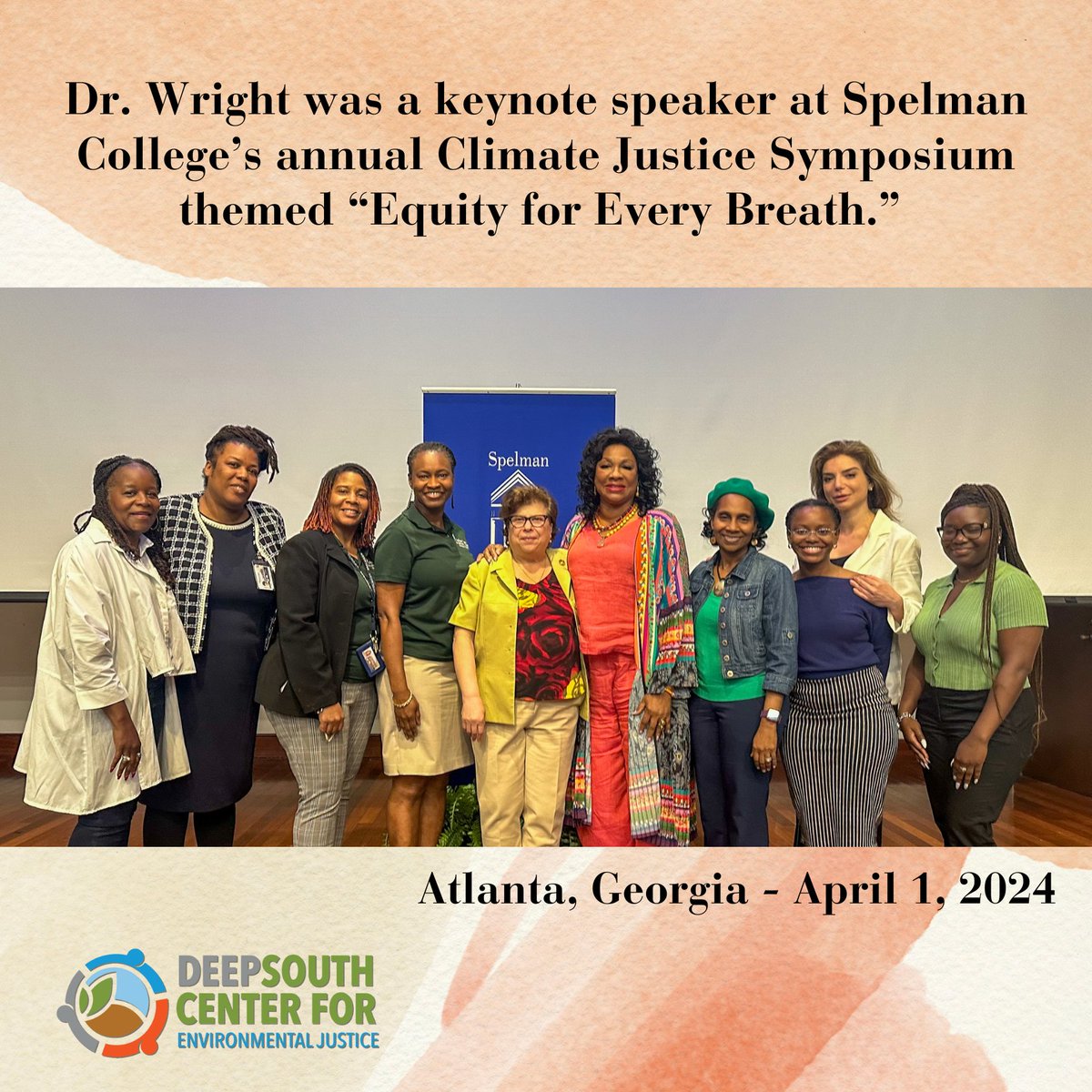 Last week, Dr. Wright delivered a keynote address at the @SpelmanCollege annual Climate Justice Symposium: Equity for Every Breath. The event featured leaders, experts, advocates, and policymakers exploring the vital intersection of climate change and social justice.