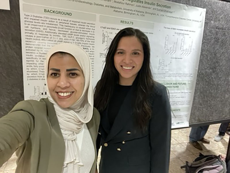 Our trainees did well at the @UABDeptMed Trainee #Research Symposium! 🎉Hafia Alsharif was awarded the Samuel B. Barker Award for Excellence in Research, and Katherine Perez was named a semi-finalist. Both are trainees in the @Bhatnagar_Lab. uab.edu/medicine/diabe…