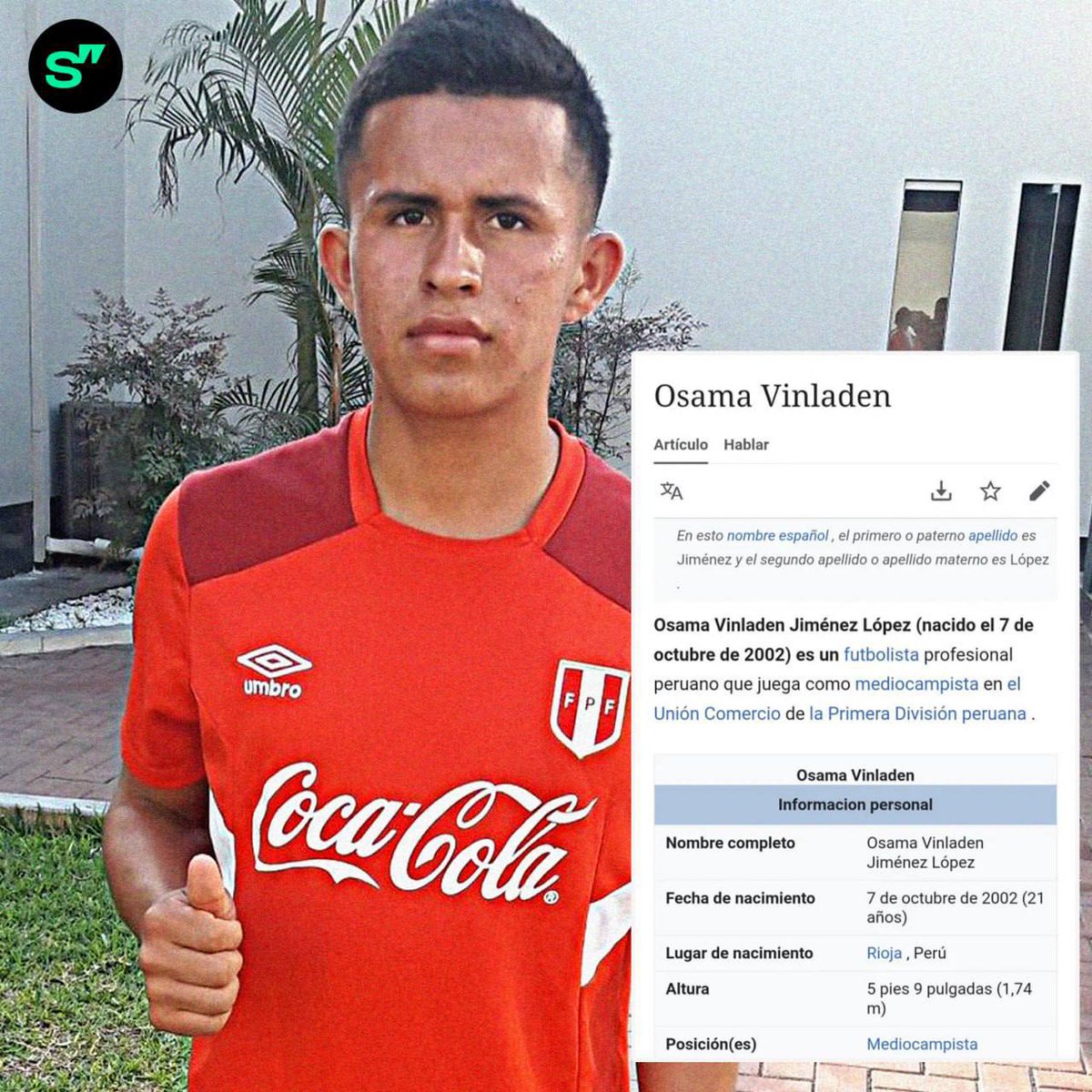 غرائب امريكا اللاتينيه (الجنوبيه)!!
يعيش في البيرو لاعب كرة قدم اسمه أسامة وينلادن. اسم أخيه صدام حسين، واسم أخته جورجيا بوش (أراد الأب أن يسمي ابنه الثالث جورج بوش، لكن ولدت بنتا).