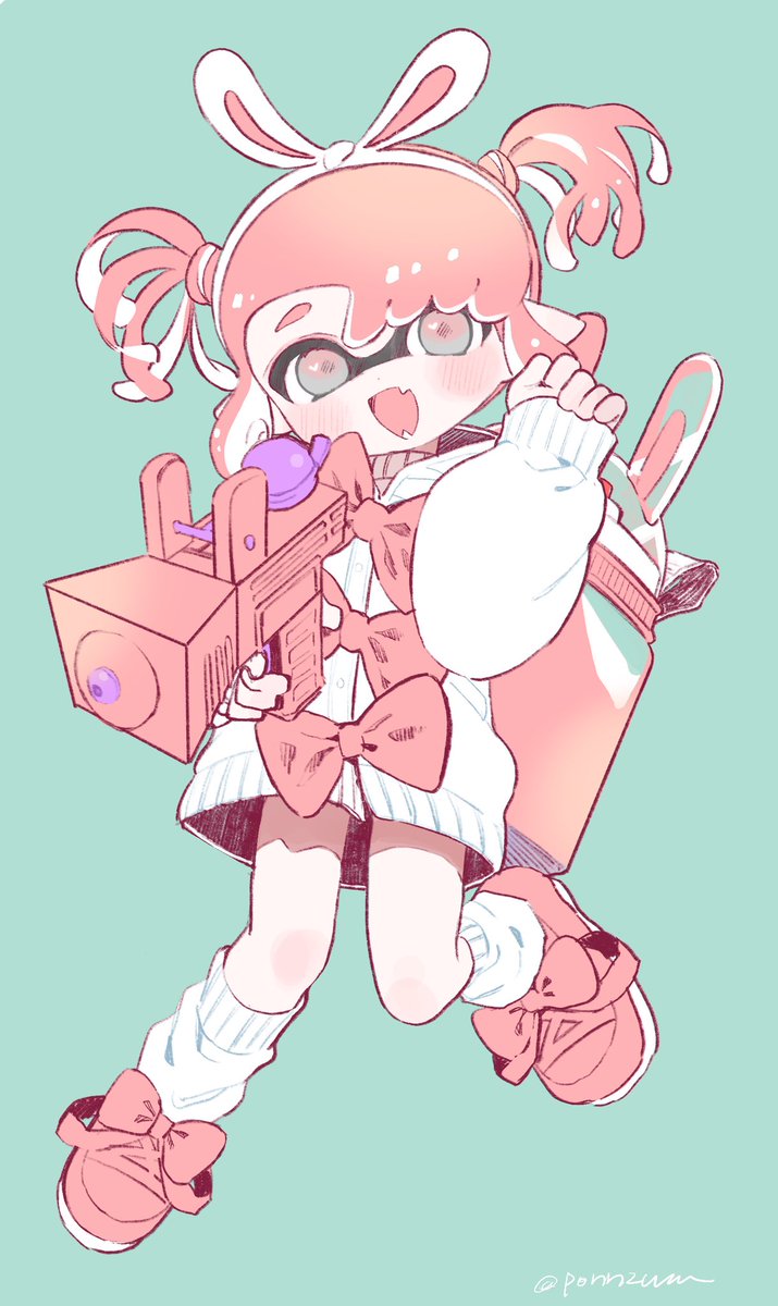 イカガール(スプラトゥーン) ,インクリング 「スプラフェスのお題かわいい〜!!!(ぽいの)なうちのマイイカ貼っとこう 」|飴沢//いちごイチエ🍼ヤンデレめる子連載中🌈🍭のイラスト