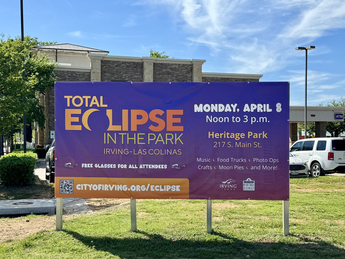 We can’t wait to see everyone on Monday, April to watch the #TotalEclipse! Total Eclipse in the Park at Heritage Park starts at noon.