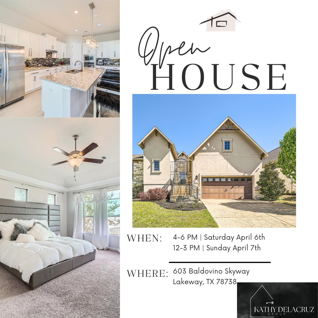 It's a great weekend for an #Open #House! Join me in #touring these beautiful homes. There's something for everyone! #Contact me for more #details. #openhouse #housesforsalenearme #housesforsale #Austinrealtor #Austinrealestate #homebuyer #homeseller #realestate #sellingahouse