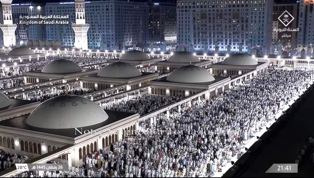 ArfaBhutto786's tweet photo. مسجد نبوی ﷺ میں رمضان المبارک کی 27 ویں رات کے مناظر❤ https://t.co/jetRPlf3cR