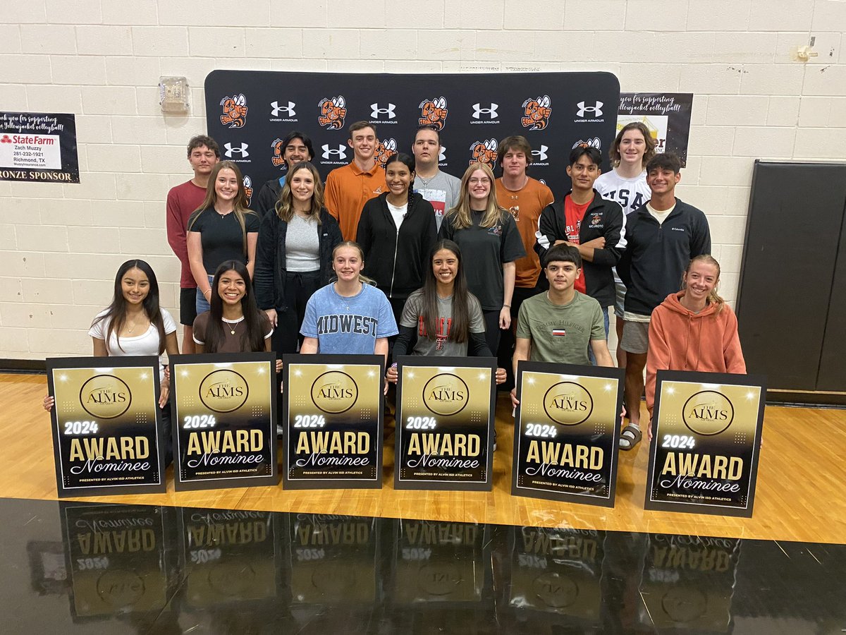 DJJG11's tweet image. The first group of @AlvinISD AIMS award  nominees to represent @AlvinHSJackets 

GREAT group of kids who are all deserving of the recognition! Excited to see them represent us May 13th at the inaugural AIMS Awards!

#JPND