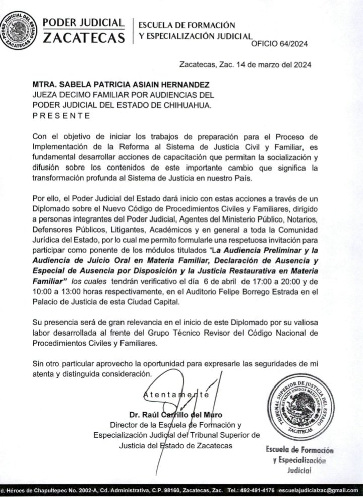 Sabela Asiain 💜 (@sabelaasiain) on Twitter photo El <a href="/TribunalZac/">Poder Judicial Zac</a> de manera gratuita aperturó un Diplomado relativo al #CNPCYF presencial y vía Zoom, el día de mañana será mi participación. Ojalá puedan acompañarnos. El <a href="/TribunalZac/">Poder Judicial Zac</a> de manera gratuita aperturó un Diplomado relativo al #CNPCYF presencial y vía Zoom, el día de mañana será mi participación. Ojalá puedan acompañarnos.