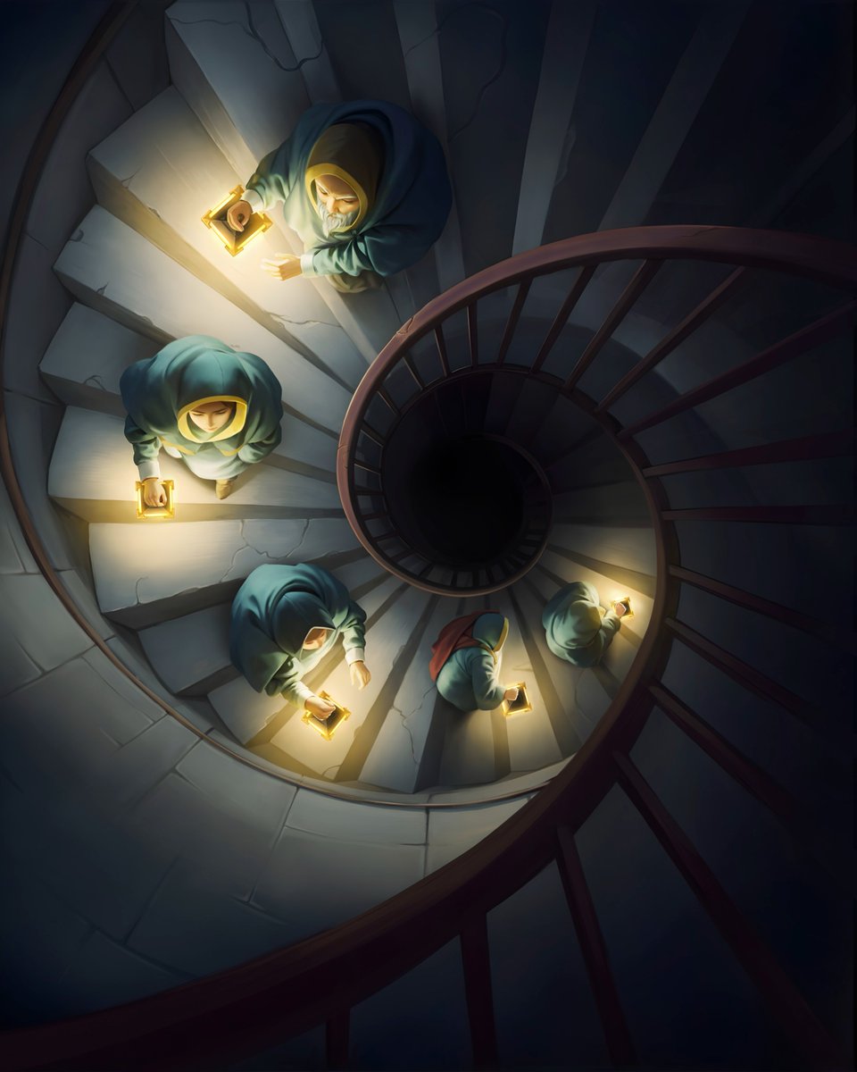 Scholars at the Academy are becoming manic, obsessing over the Elderytch studies of ancient forces. Impossible stairs have emerged, seemingly overnight, leading scholars to the depths below.